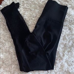 VS Pink black mesh bottom leggings